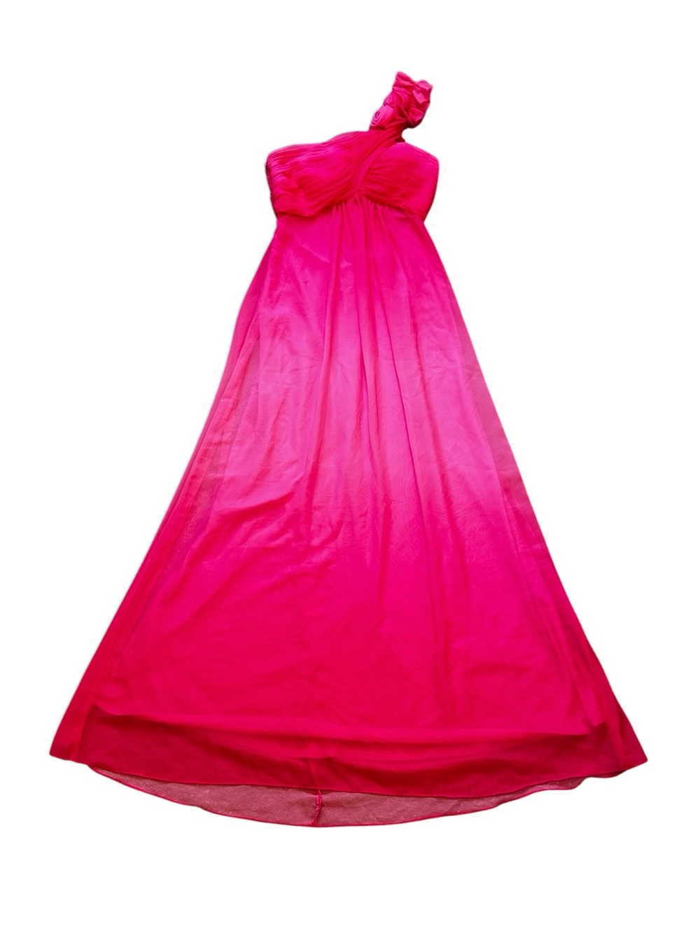Vintage Cache One Shoulder Maxi Dress Pink Ombre Party Prom Event Fairycore